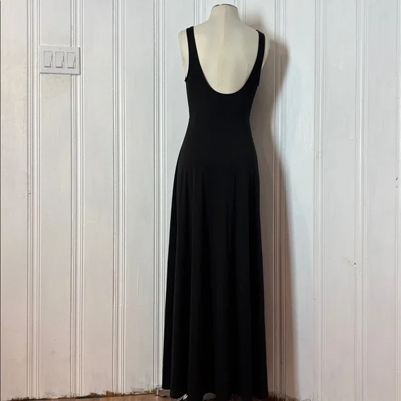 HALARA Black Maxi Dress | Cowl Neck, Open Back, Hidden Slit | Size M - Picture 5 of 11